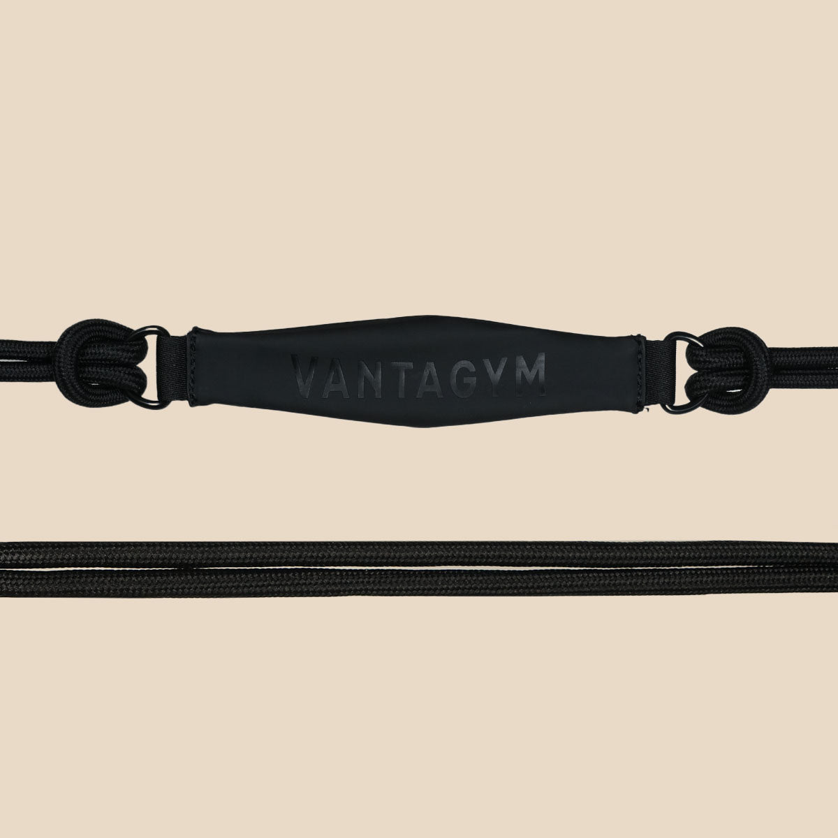 Black Vantagym rope shoulder strap with a padded shoulder pad
